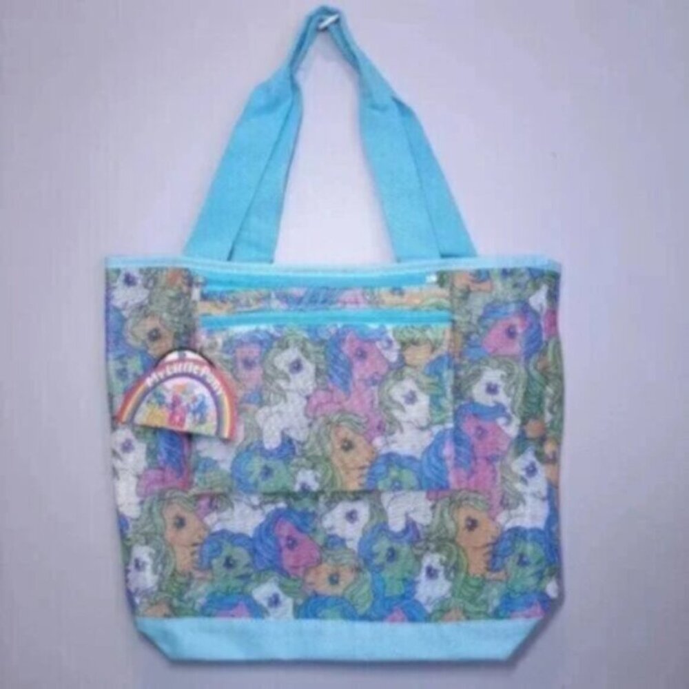 NEW My Little Pony Beach Tote Mesh Bag Purse Childrens Kids Retro 80s Inspired - Picture 6 of 9